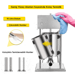 15 Litre Elektrikli Sucuk Sosis Dolum Makinası - 4