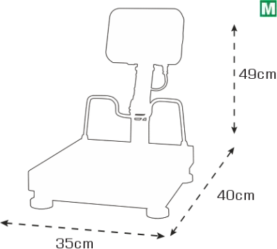 Tem Fiyat Hesaplamalı Katlanır Boyunlu Terazi Ert Serisi 35x40 Cm - 3